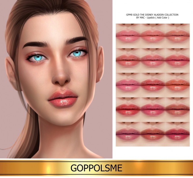 Sims 4 GPME GOLD ALADDIN COLLECTION Lipstick (P) at GOPPOLS Me
