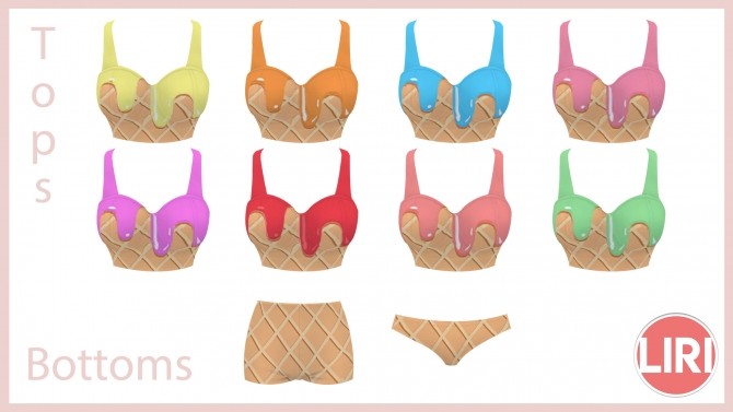Sims 4 Ice Cream swimsuit by Lierie at Mod The Sims