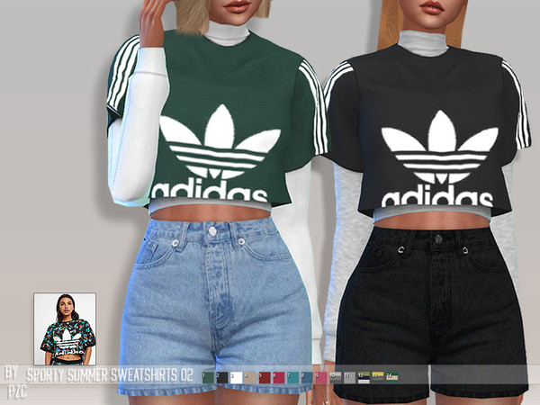 Sims 4 Sporty Summer Sweatshirts 02 by Pinkzombiecupcakes at TSR