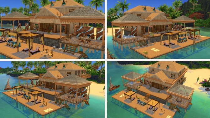 Sims 4 Sunset Beach house no CC at Tatyana Name