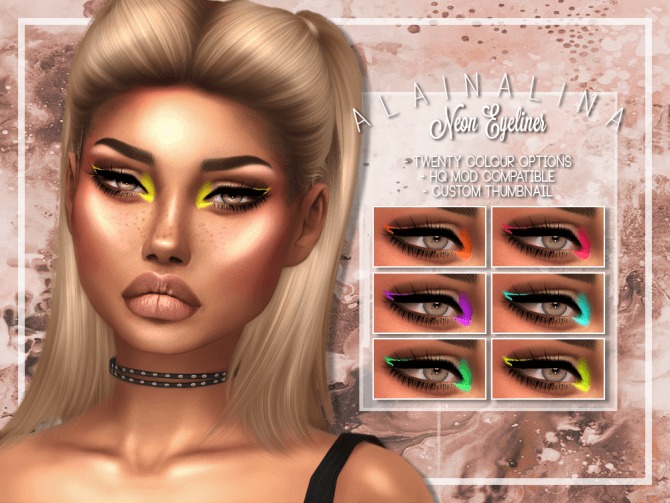 Sims 4 Neon Eyeliner at AlainaLina