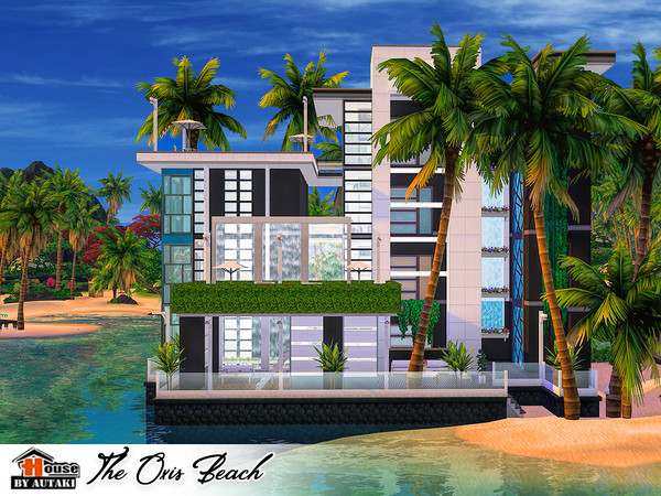 Sims 4 The Oxis Beach luxury modern townhouse by autaki at TSR