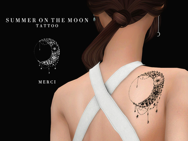 Sims 4 Summer On The Moon Tattoo by Merci at TSR