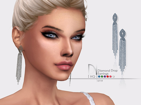 Sims 4 Diamond Drop Earrings by DarkNighTt at TSR