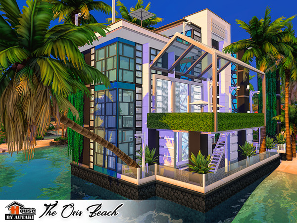 Sims 4 The Oxis Beach luxury modern townhouse by autaki at TSR