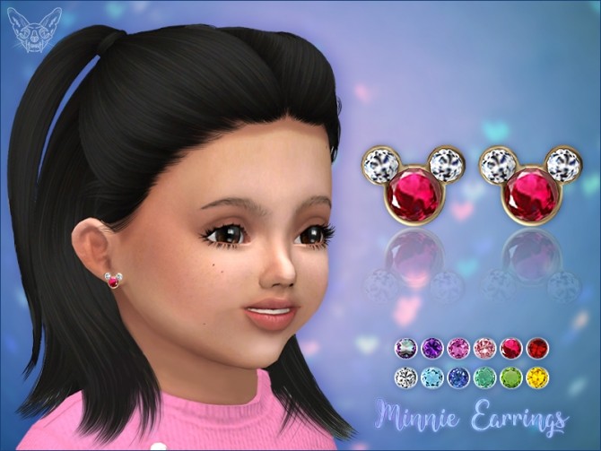 Sims 4 Minnie Earrings With Birthstones For Toddlers at Giulietta