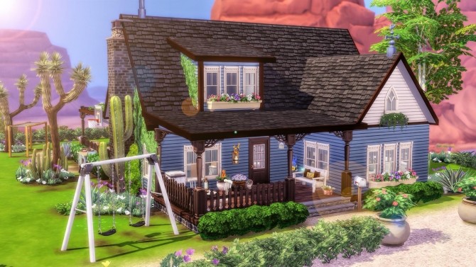 Sims 4 Simple Colorful Home by Cassie Flouf at L’UniverSims