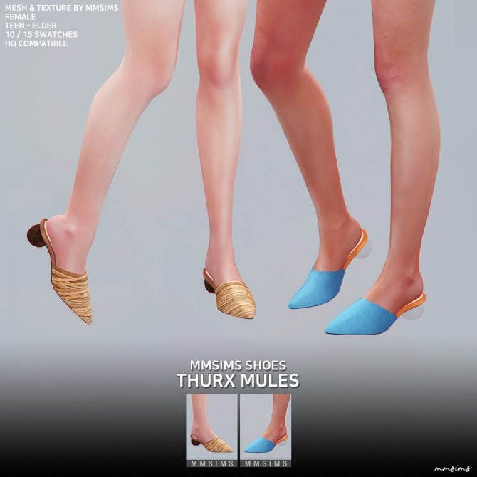 Sims 4 AF Thurx mules at MMSIMS
