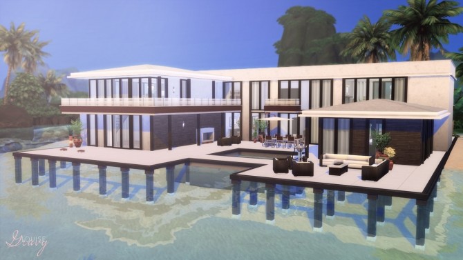 Sims 4 Private Island Mansion at GravySims