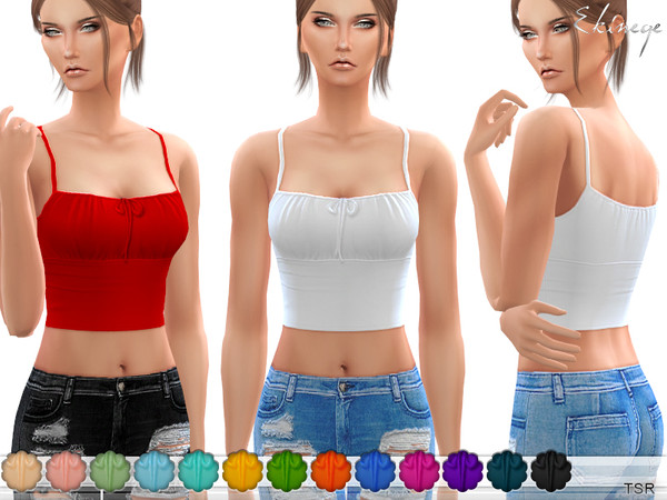 Sims 4 Self Tie Cropped Cami by ekinege at TSR