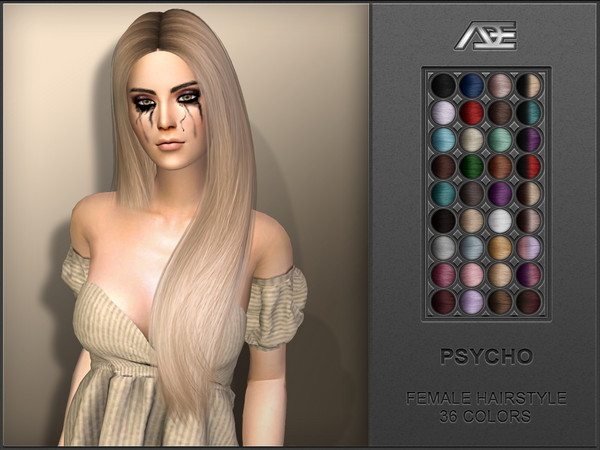 Sims 4 Psycho Hair by Ade Darma at TSR