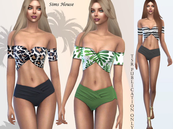 Sims 4 Tropics separate swimsuit by Sims House at TSR