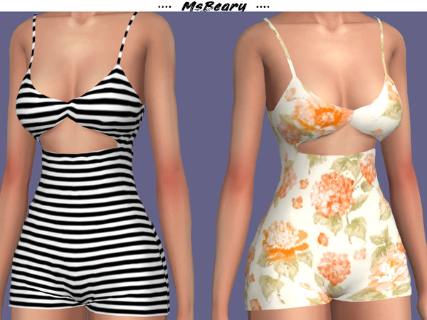 Sims 4 Front Cut Romper by MsBeary at TSR