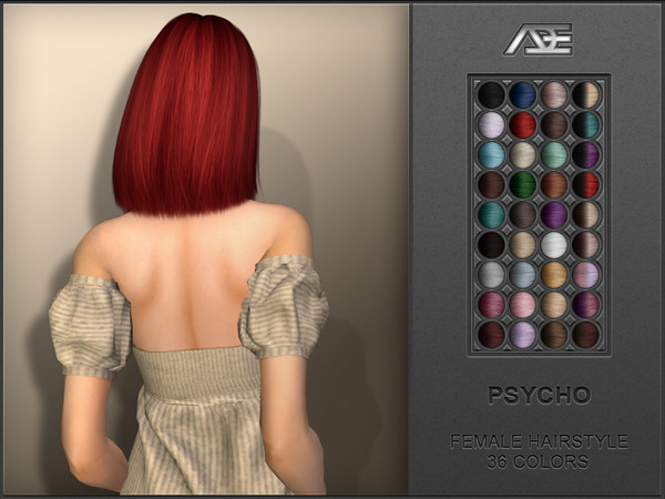 Sims 4 Psycho Hair by Ade Darma at TSR