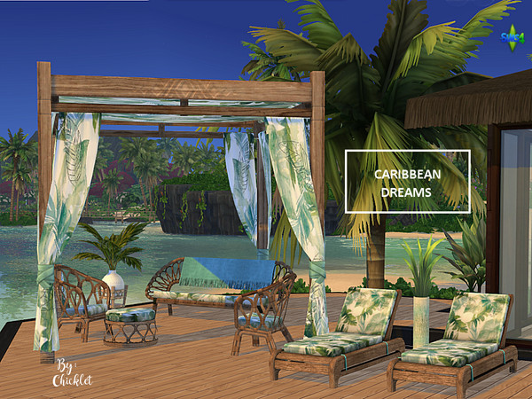 Sims 4 Caribbean Dreams Outdoor Living Set by Chicklet453681 at TSR