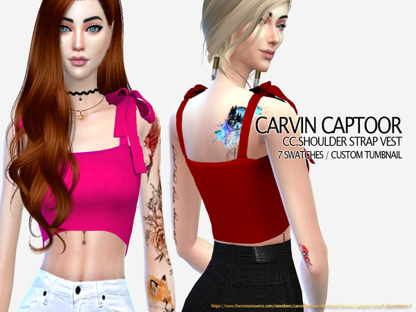 Sims 4 Shoulder strap vest by carvin captoor at TSR