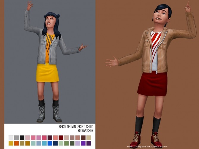 Sims 4 Mini skirt child at Helga Tisha