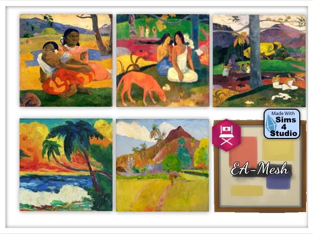 Sims 4 Island impressions paintings by Oldbox at All 4 Sims