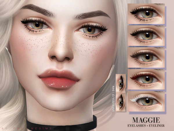 Sims 4 Maggie Eyelashes + Eyeliner N94 by Pralinesims at TSR