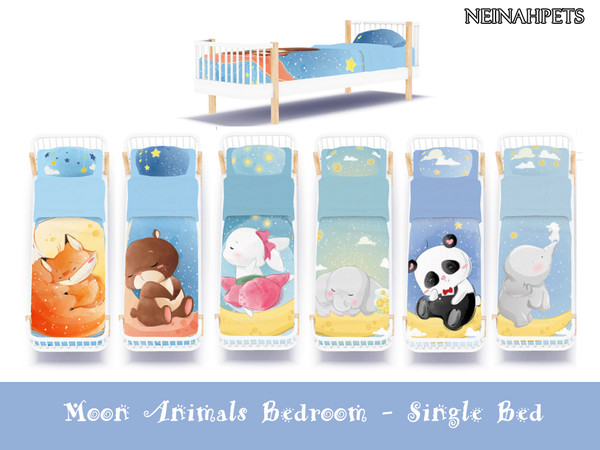 Sims 4 Moon Animals Bedroom Collection by neinahpets at TSR