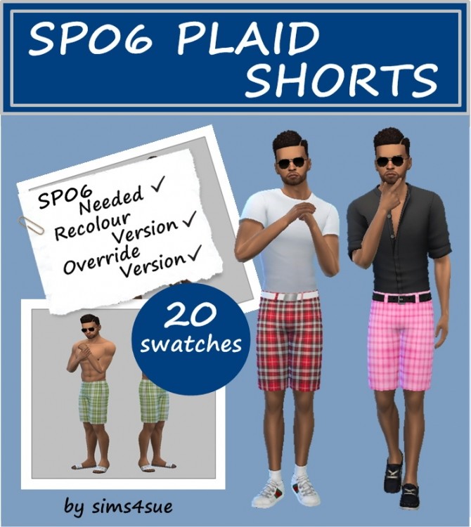 Sims 4 SP06 PLAID SHORTS at Sims4Sue