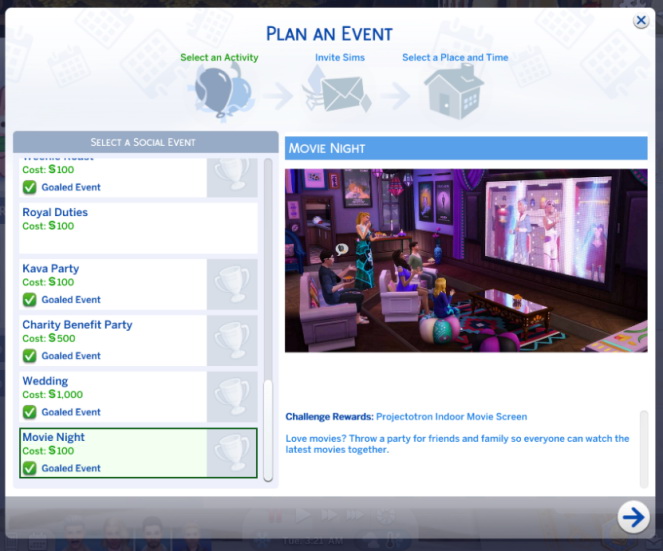 Sims 4 Movie Night event at Kiara’s Sims 4 Blog