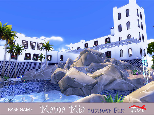 Sims 4 Mama Mia summer fun house by evi at TSR