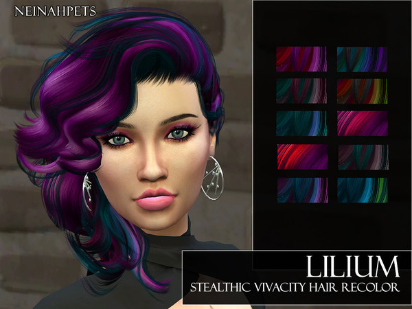 Sims 4 Lilium Stealthic Vivacity Hairstyle Recolor by neinahpets at TSR