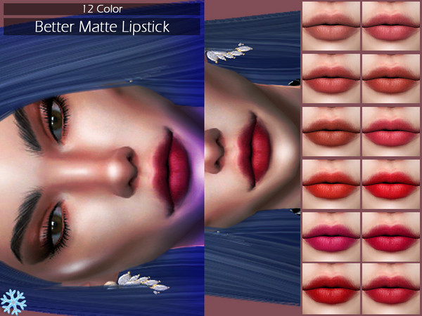 Sims 4 LMCS Better Matte Lipstick by Lisaminicatsims at TSR