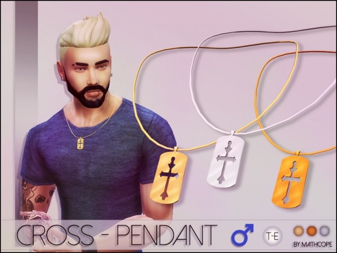 Sims 4 Cross pendant by Mathcope at Sims 4 Studio