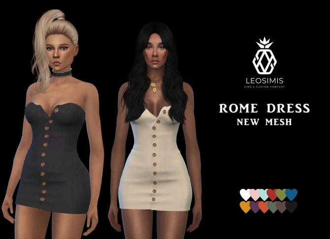 Sims 4 Rome Dress (P) at Leo Sims