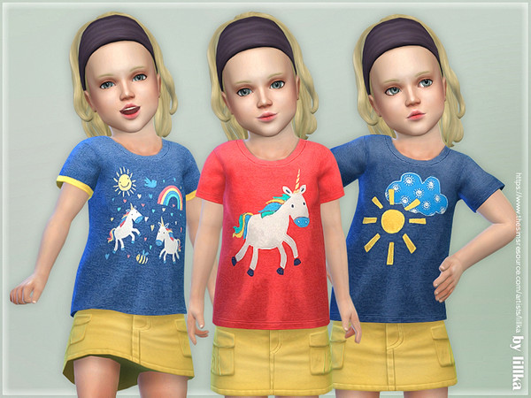 Sims 4 T Shirt Toddler Girl P12 by lillka at TSR