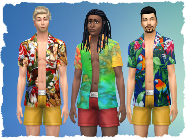 Island Life Hawaiian shirt M by Chalipo at All 4 Sims » Sims 4 Updates