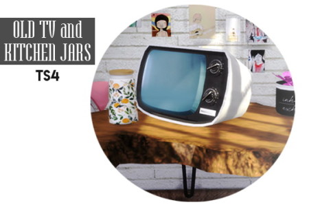 Old TV + Kitchen Jars at Descargas Sims
