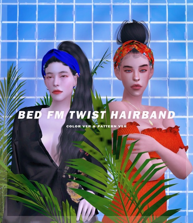 Sims 4 FM twist hairband at Bedisfull – iridescent