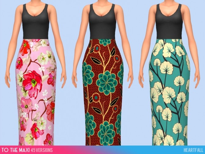 Sims 4 Summer maxi dress at Heartfall