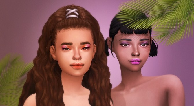 Sims 4 Summer Touch II Eyeshadow & Shine Who Lipstick at Isjao – working on uni