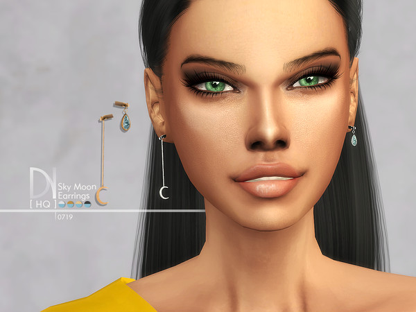 Sims 4 Sky Moon Earrings by DarkNighTt at TSR