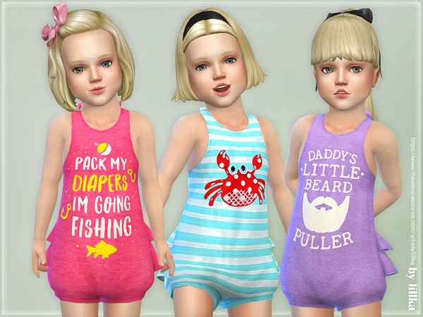 Sims 4 Toddler Summer Romper 04 by lillka at TSR