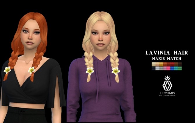 Sims 4 Lavinia Hair (P) at Leo Sims