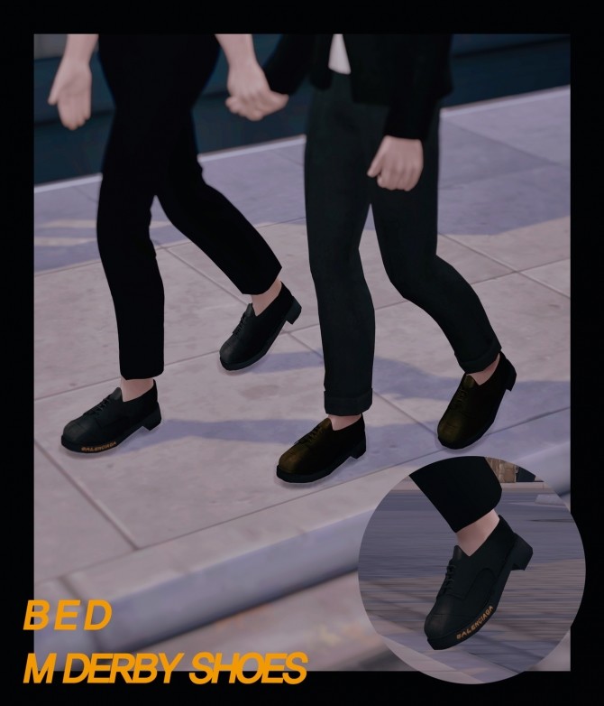 Sims 4 M derby shoes at Bedisfull – iridescent