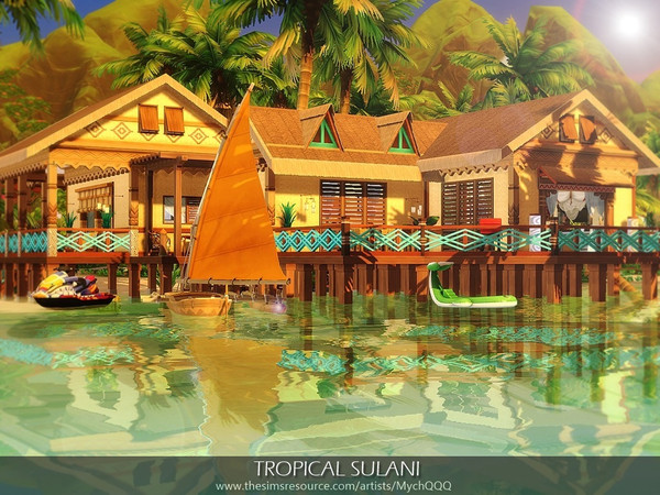 Sims 4 Tropical Sulani house by MychQQQ at TSR