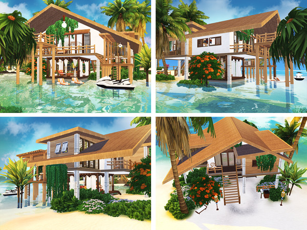 Sims 4 Ula Beach Cabin by Rirann at TSR