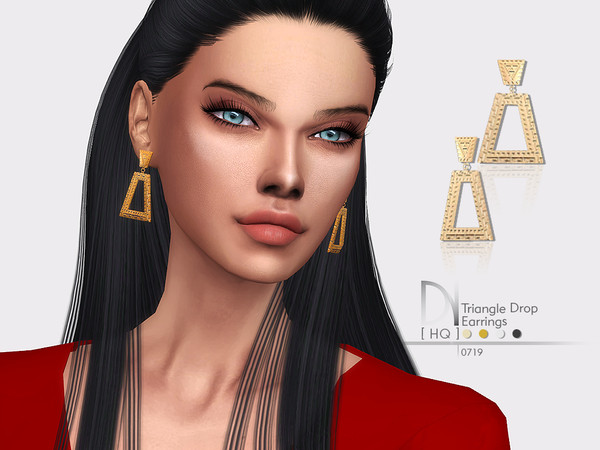 Sims 4 Triangle Drop Earrings by DarkNighTt at TSR