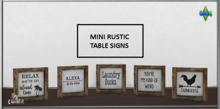 Mini Rustic Table Signs at Simthing New