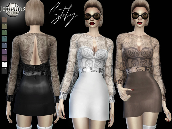 Sims 4 Stefy dress by jomsims at TSR
