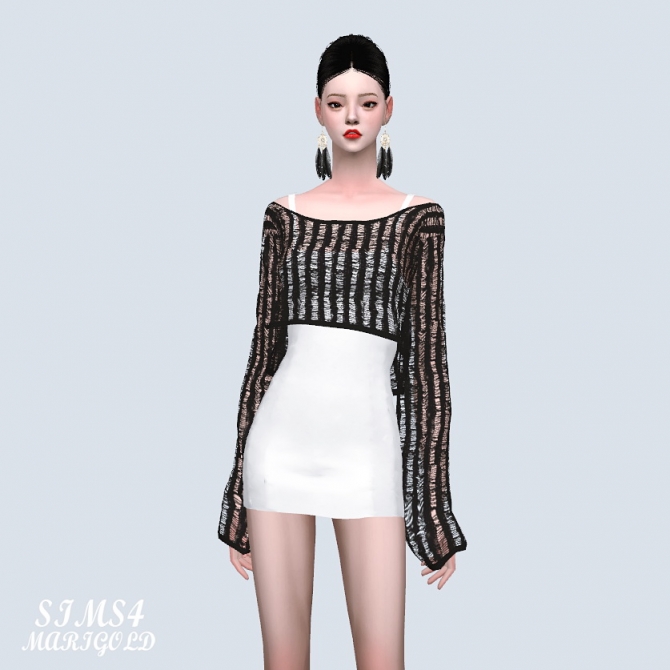 Crop Summer Sweater With Mini Dress (P) at Marigold » Sims 4 Updates