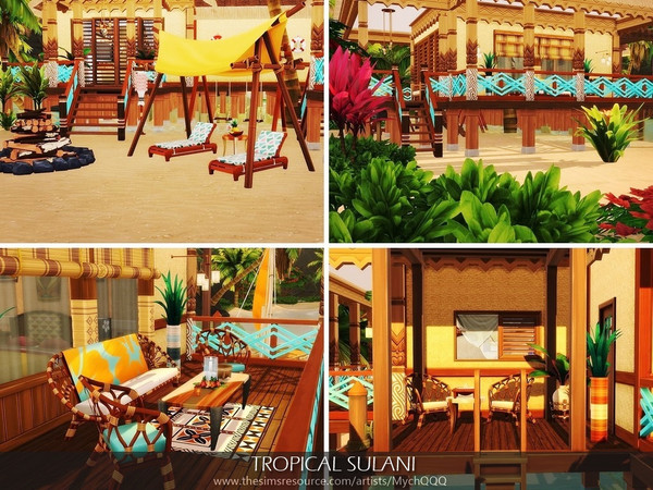 Sims 4 Tropical Sulani house by MychQQQ at TSR