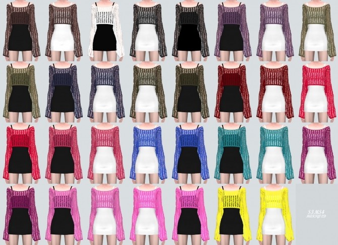 Sims 4 Crop Summer Sweater With Mini Dress (P) at Marigold