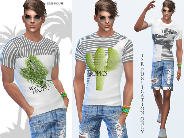 Sims 4 Tropics mens T shirt by Sims House at TSR